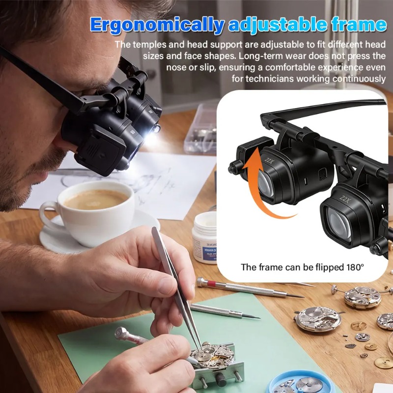 Electronics Repair Glasses - NUEVAS Gafas Lupa con Luz LED,