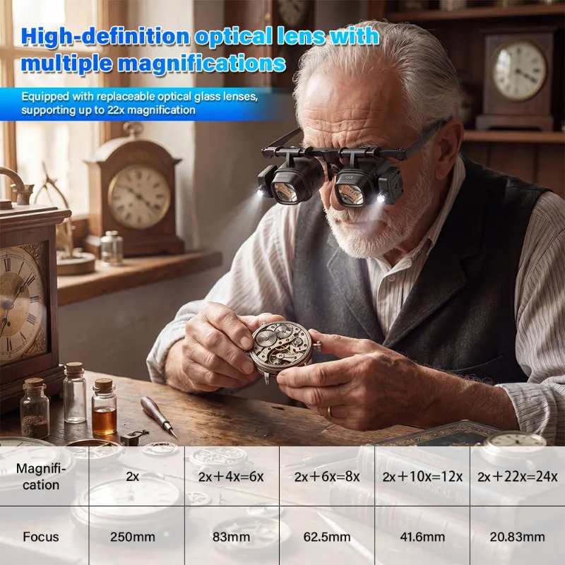 NUEVAS Gafas Lupa con Luz LED, - Electronics Repair Glasses reseña y precio